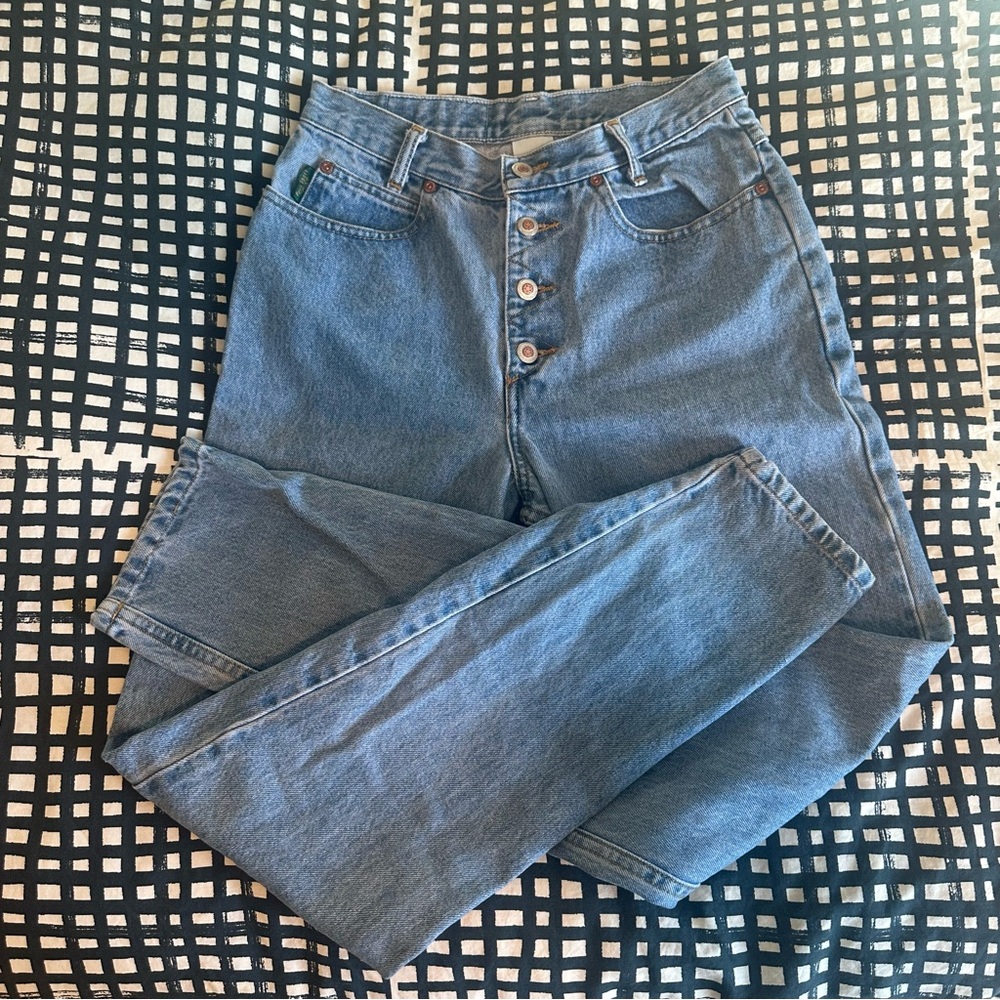 Vintage Button Fly Blue Jeans